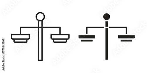 Justice scales in Hand icon vector modern flat and stroke designs
