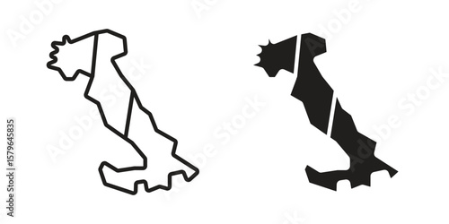 Italy flag icon vector modern flat and stroke designs