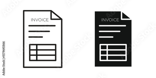 Invoice icon vector modern flat and stroke designs