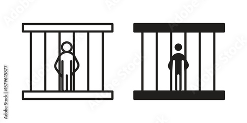 Jail icon vector modern flat and stroke designs