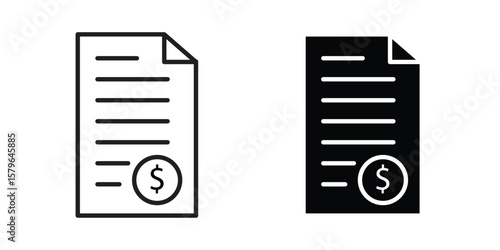 Invoice icon vector modern flat and stroke designs