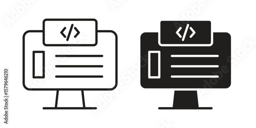 Front end icon vector modern flat and stroke designs