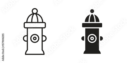 Fire hydrant icon vector modern flat and stroke designs