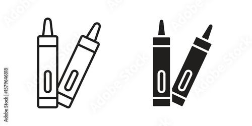 Crayon icon vector modern flat and stroke designs
