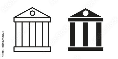 Courthouse icon vector modern flat and stroke designs