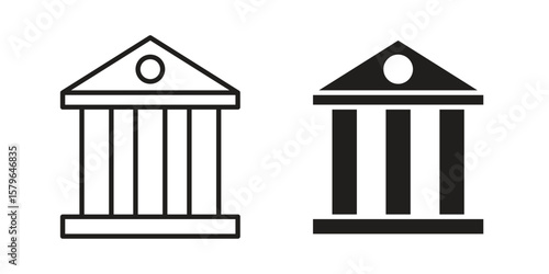 Courthouse icon vector modern flat and stroke designs