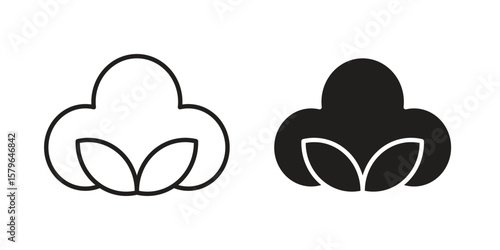 Cotton icon vector modern flat and stroke designs