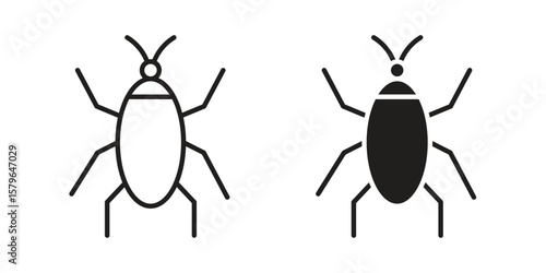 Cockroach icon vector modern flat and stroke designs