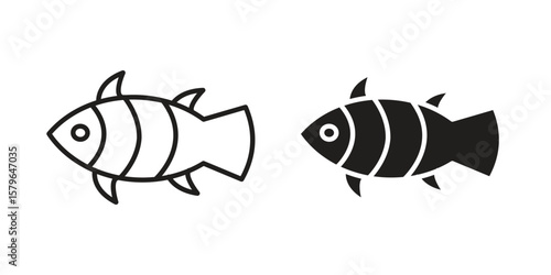 Clown fish icon vector modern flat and stroke designs