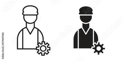 Civil Engineer icon vector modern flat and stroke designs