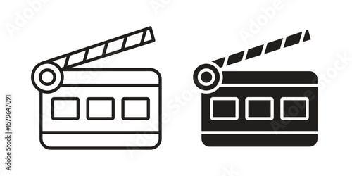 Cinema flapper icon vector modern flat and stroke designs