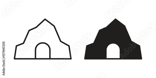 cave icon vector modern flat and stroke designs