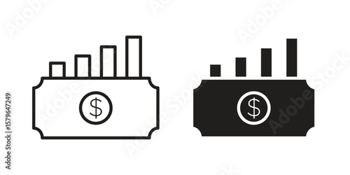 capital gain icon vector modern flat and stroke designs