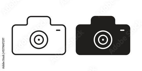 Camera icon vector modern flat and stroke designs