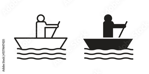 Boat race icon vector modern flat and stroke designs