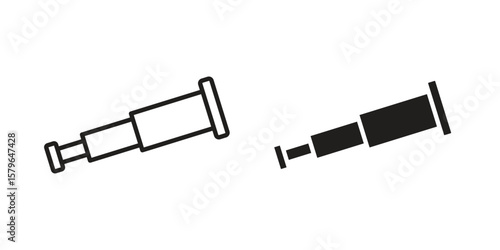Boat Telescope icon vector modern flat and stroke designs