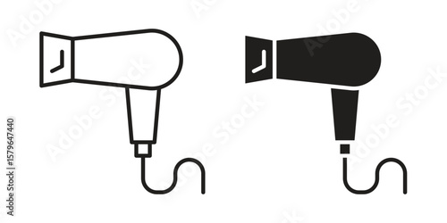 Blow dryer icon vector modern flat and stroke designs
