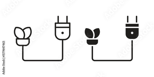 Biomass energy icon vector modern flat and stroke designs