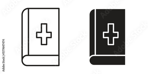 Bible icon vector modern flat and stroke designs