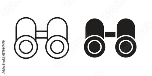 Binoculars icon vector modern flat and stroke designs