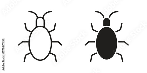 Bedbug icon vector modern flat and stroke designs