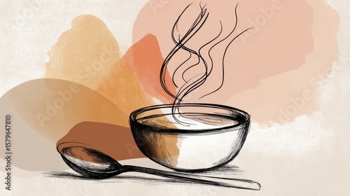 Abstract illustration of a bowl of soup (1)