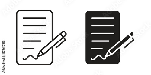 Agreement icon vector modern flat and stroke designs