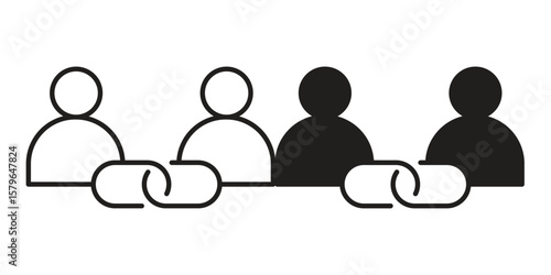 Affiliate link icon vector modern flat and stroke designs