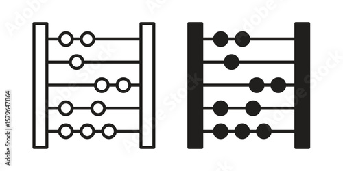 Abacus icon vector modern flat and stroke designs