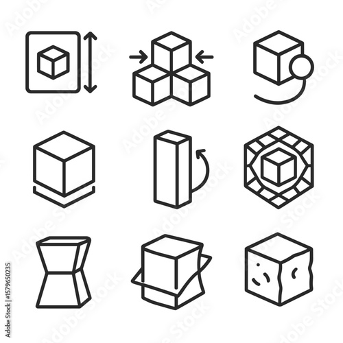 Array d bend modifier icons vector displace shrinkwrap mirror icon solidify taper