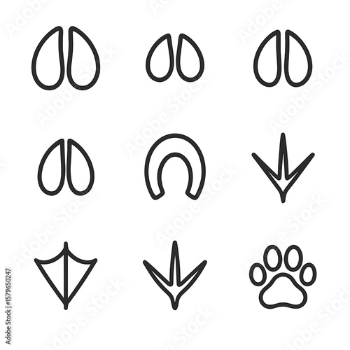 Cow animal vector farm sheep paw print dog icon hoof footprint horse