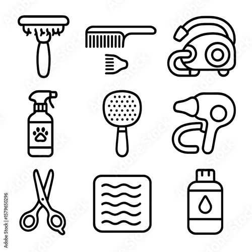 Icon spray blower slicker vacuum vector grooming pet mat detangler tools