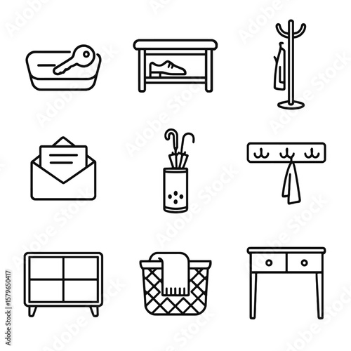 Basket icon wall icons tray vector drawer entryway cubby rack storage stand