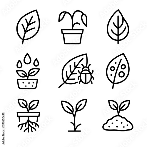 Icons health icon vector fungus symbol spot healthy leaf plant rot wilting