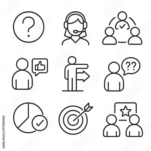 Vector study support icons icon help guidance tracker bubble learning goals student