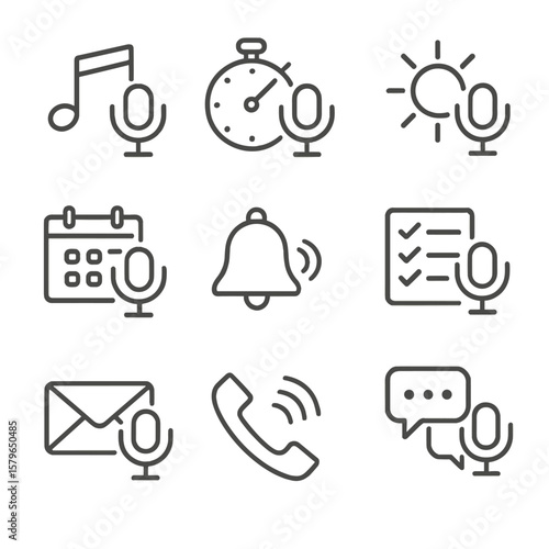 Reminder prompt vector send control call icon bell request command voice