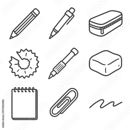 Tools sketch vector sketching paper icons pencil pad icon graphite extender kneaded