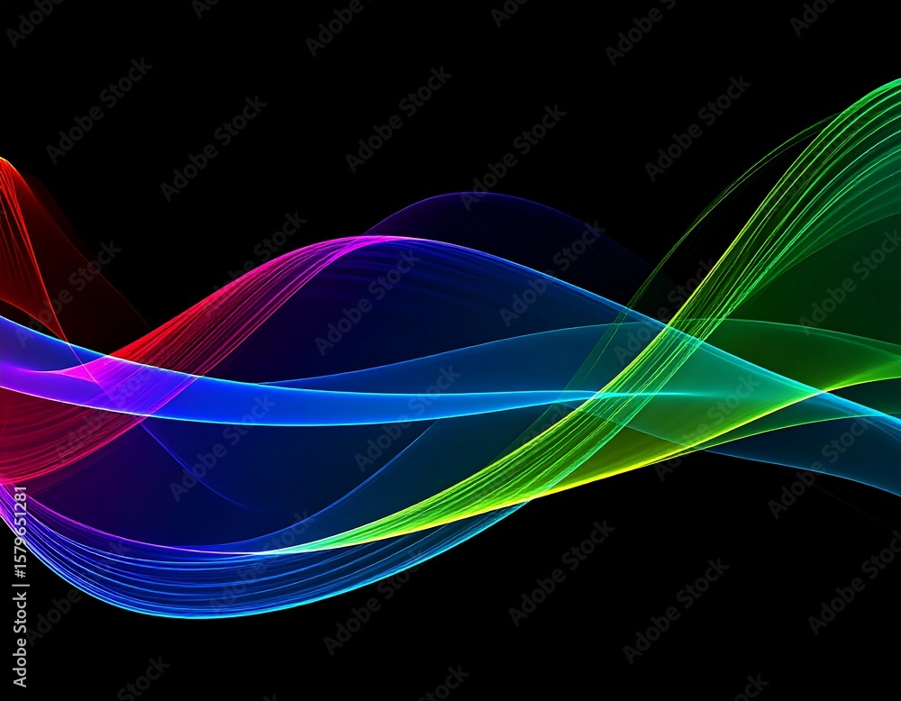 Fototapeta premium Abstract glowing waves (8)