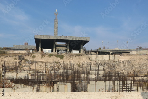 monument under construction in yerevan, armenia