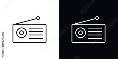 Radio icon in trendy stroke liner style. Set of Website icon vector.