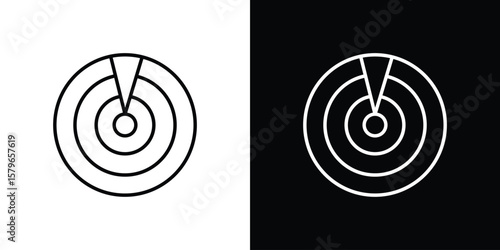 Radar detection icon in trendy stroke liner style. Set of Website icon vector.