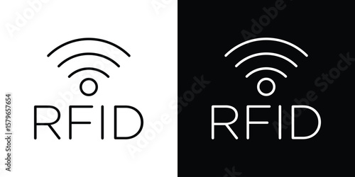 RFID icon in trendy stroke liner style. Set of Website icon vector.