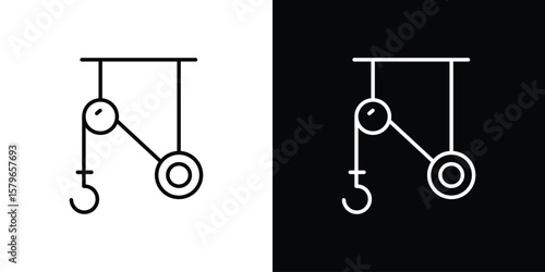 Pulley icon in trendy stroke liner style. Set of Website icon vector.