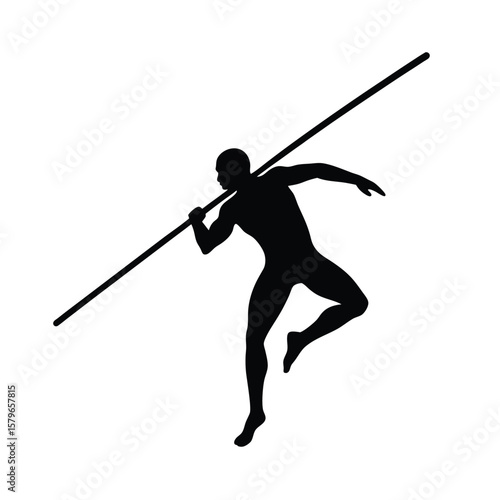 pole vault on white background