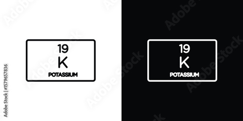 Potassium icon in trendy stroke liner style. Set of Website icon vector.