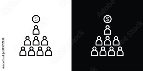 Ponzi scheme icon in trendy stroke liner style. Set of Website icon vector.