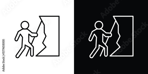 People Climbing icon in trendy stroke liner style. Set of Website icon vector.