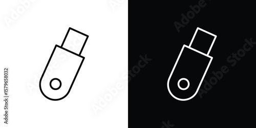 Pendrive icon in trendy stroke liner style. Set of Website icon vector.