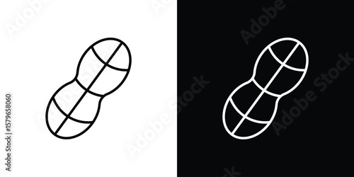 Peanut icon in trendy stroke liner style. Set of Website icon vector.