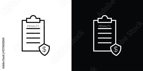 Penalty icon in trendy stroke liner style. Set of Website icon vector.